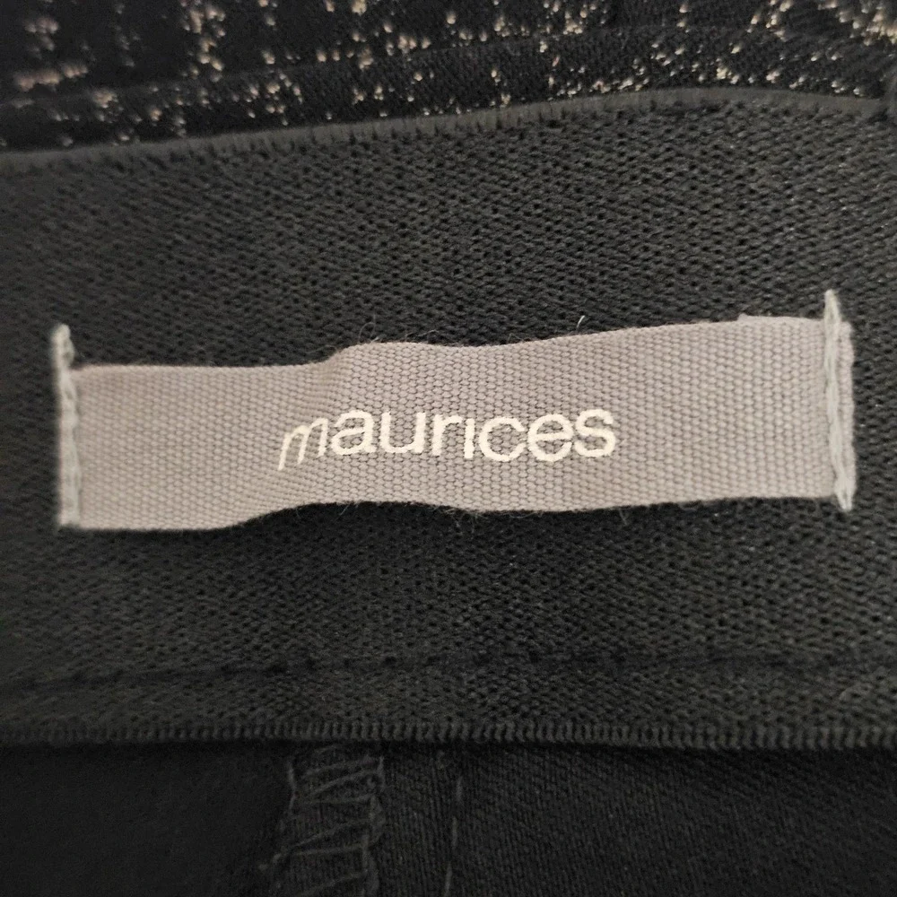 Maurices Women's Pants Size Large 12/14 Regular Black Gold Elastic Waistband 524 - Picture 8 of 11